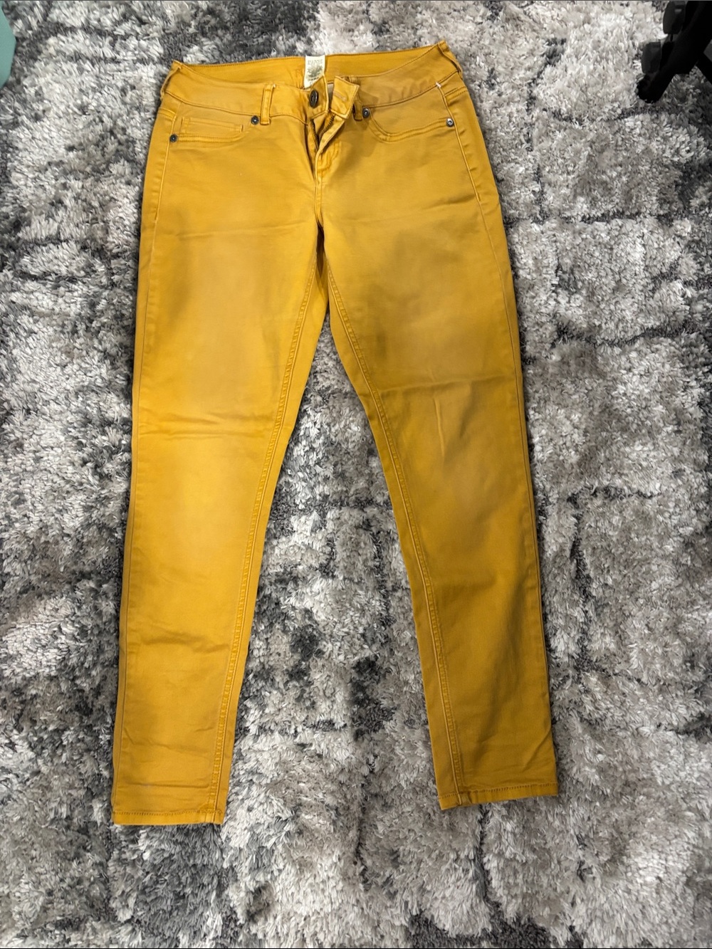 Maurices Mustard Yellow Skinny Jeans